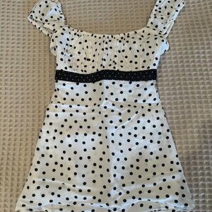 Hollister Black and White Polka Dot Mini Dress